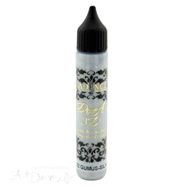 Краска акриловая контурная Cadence Dora 3D Metallic, 25 ml. Silver-5132 
