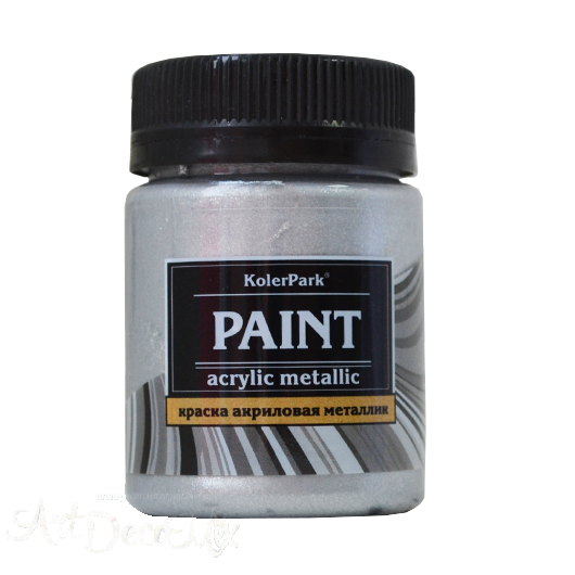 Краска акриловая декоративная металлик, 50мл. Серебро