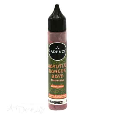 Краска контурная Cadence Glitter Dimensional Paint, 25 ml. Red-454 