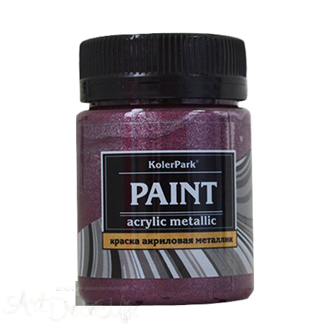 Краска акриловая декоративная металлик, 50мл. Аметист