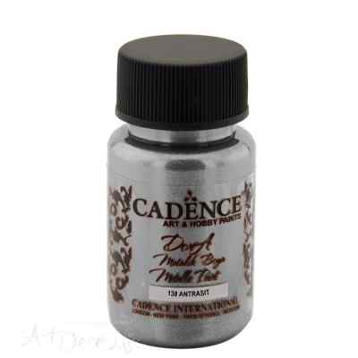 Краска акриловая, металлик, "Dora", CADENCE, бриллиантовый блеск, 50 мл, цвет 138 Антрацит