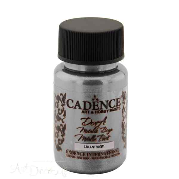 Краска акриловая, металлик, "Dora", CADENCE, бриллиантовый блеск, 50 мл, цвет 138 Антрацит