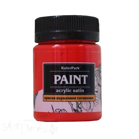 Краска акриловая сатиновая, 50мл. Красная