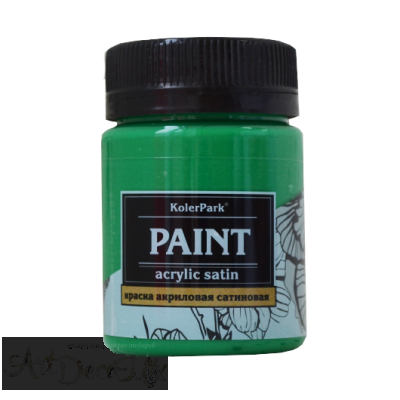 Краска акриловая сатиновая, 50мл. Зеленая