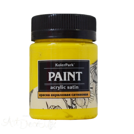 Краска акриловая сатиновая, 50мл. Желтая