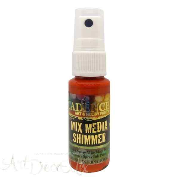 Чернильная краска-спрей металлик Cadence Mix Media Shimmer Metallic Spray Ink Paint, 25 ml оранжевый  MMS-04  