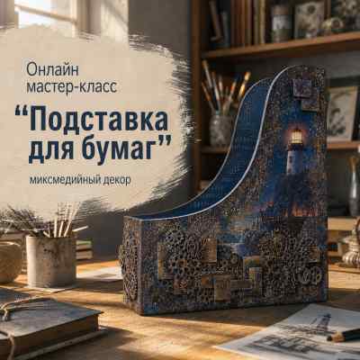 Онлайн мастер-класс Ольги Ситар "ПОДСТАВКА ДЛЯ БУМАГ "    