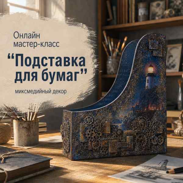 Онлайн мастер-класс Ольги Ситар "ПОДСТАВКА ДЛЯ БУМАГ "    