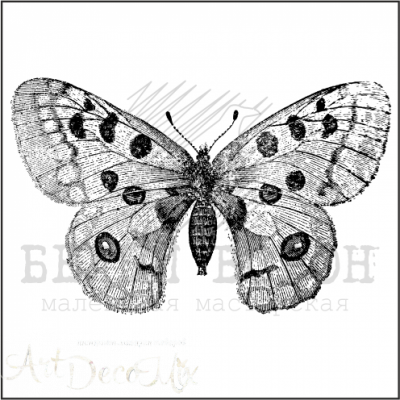 Штамп фотополимерный "бабочка Аполлон" 6 х 4 см. 