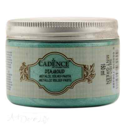 Рельефная паста-металлик Cadence Diamond Metallic Relief Paste, 150 ml. Мятный