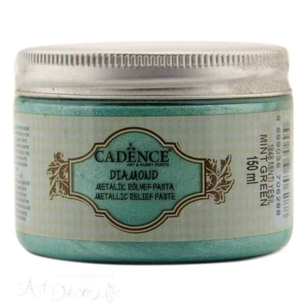 Рельефная паста-металлик Cadence Diamond Metallic Relief Paste, 150 ml. Мятный