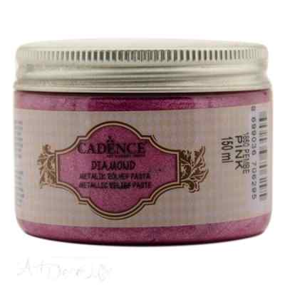 Рельефная паста-металлик Cadence Diamond Metallic Relief Paste, 150 ml. Розовый