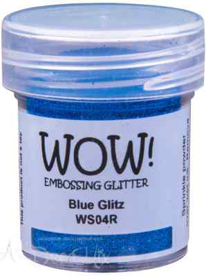  Пудра-глиттер для эмбоссинга WOW, цвет синий непрозрачная