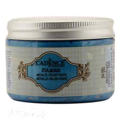Рельефная паста-металлик Cadence Diamond Metallic Relief Paste, 150 ml. Синяя