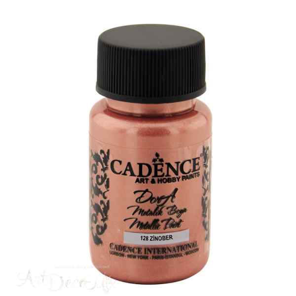 Краска акриловая, металлик, "Dora", CADENCE, бриллиантовый блеск, 50 мл, цвет 128 Медно золотой