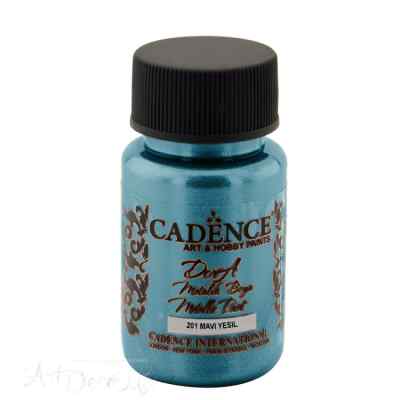 Краска акриловая Dora Metallic, 50мл, цвет Сине-зелёный