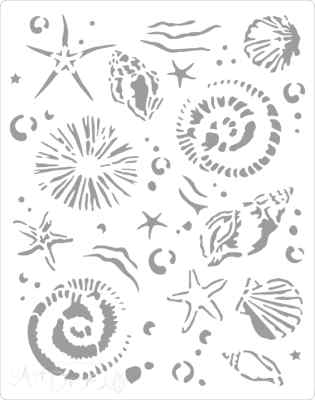 Трафарет "Морские ракушки", 20*25см  копия  
