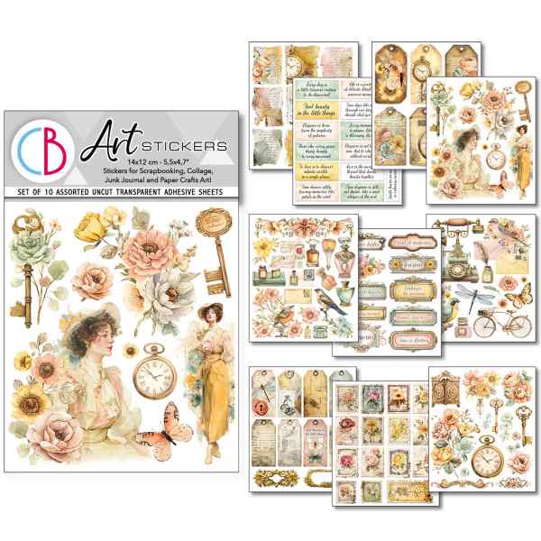 ПРЕДЗАКАЗ Набор наклеек на прозрачной основе 5шт. в упаковке, 12*26см.  