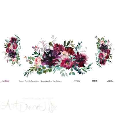 Рисовая карта Watercolor Flower Cadence 30х68см, Цветочная композиция