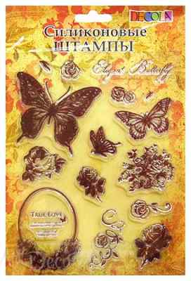  Набор силиконовых штампов "Сад бабочек" DECOLA 