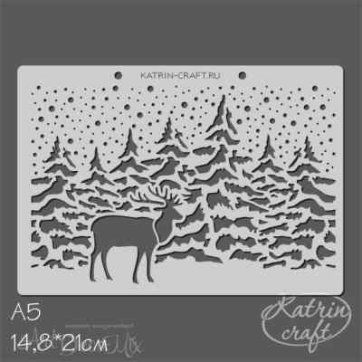  Трафарет "Лесной олень средний" А5