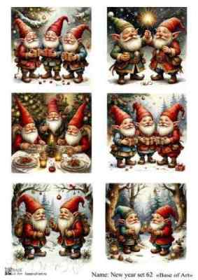 Карта для декупажа А4 New year set 62