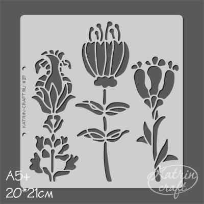 Трафарет "Цветы фантазийные №2" 