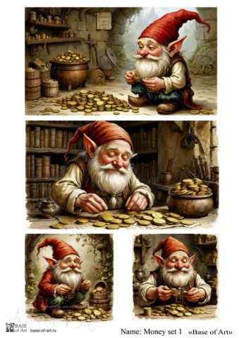Карта для декупажа А4 Money set 1