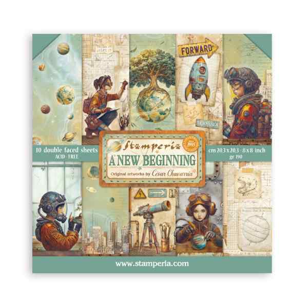 ПРЕДЗАКАЗ НАБОР БУМАГИ ДЛЯ СКРАПБУКИНГА "НОВОЕ НАЧАЛО" 20*20см.                