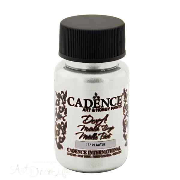 Краска акриловая Dora Metallic, 50мл, цвет Платина