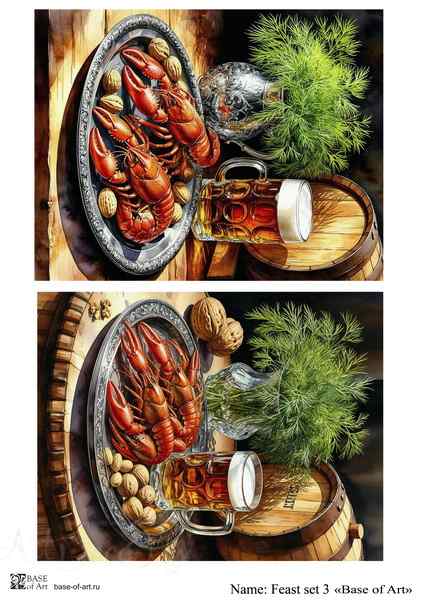 Карта для декупажа А4 Feast set 3