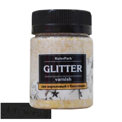  Лак акриловый глиттерный, золото 50 мл.