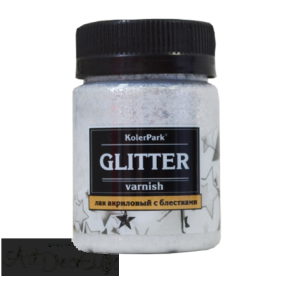  Лак акриловый глиттерный, серебро 50 мл. 