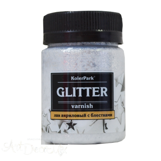 Лак акриловый глиттерный, серебро 50 мл. Лак акриловый глиттерный, серебро 50 мл.