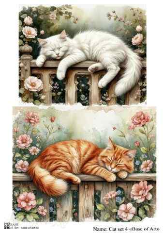 Карта для декупажа А4 Cat set 4