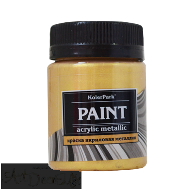 Краска акриловая декоративная металлик, 50мл. Сусальное золото 