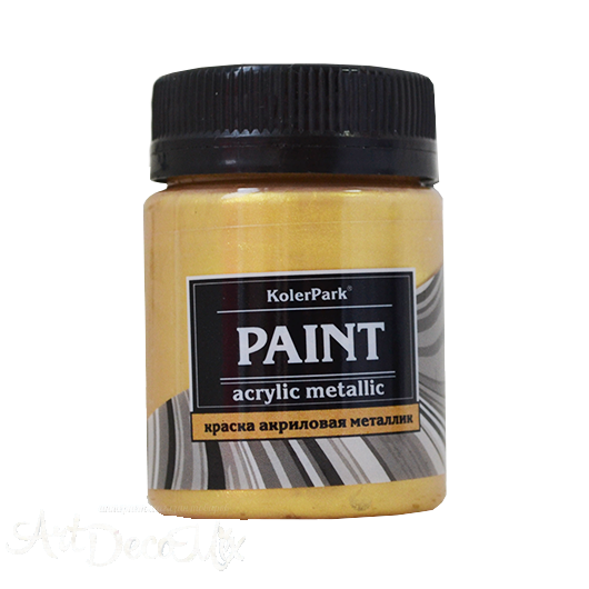 Краска акриловая декоративная металлик, 50мл. Сусальное золото 